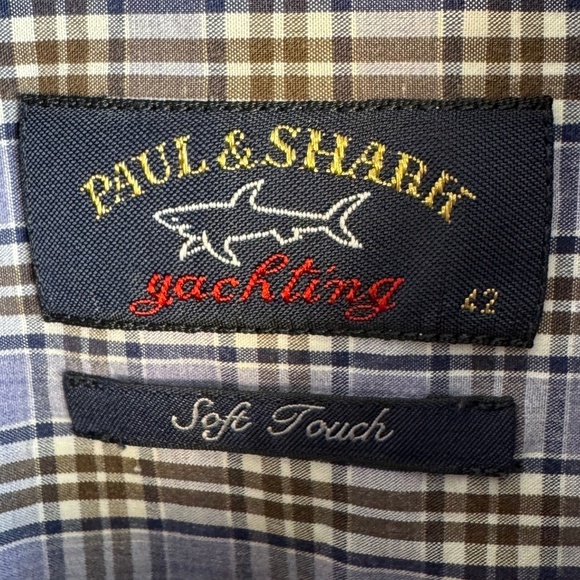 Paul & Shark Yachting Men's Long Sleeve Plaid‎ Button Shirt Soft Touch Purple 42 - Picture 2 of 14